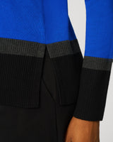 Colorblock V-Neck Rib Tunic Sweater