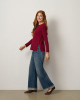 Textured Stitch Tunic Sweater