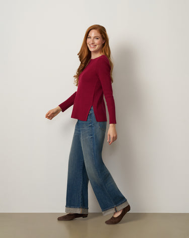 Textured Stitch Tunic Sweater