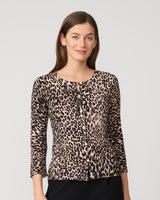 Leopard Crewneck Cardigan Leopard Skin Heather