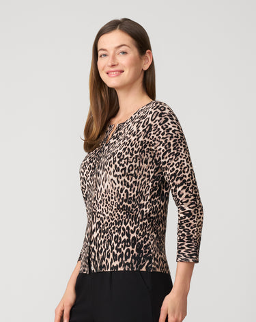 Leopard Crewneck Cardigan