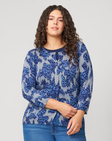 Floral Crewneck Cardigan