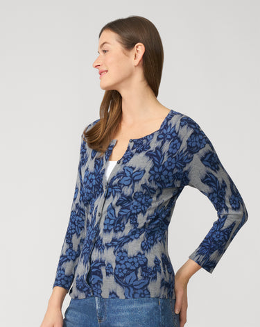 Floral Crewneck Cardigan