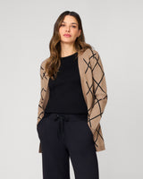 Open Front Argyle Cardigan