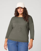 Apple Drop Shoulder Tunic Sweater