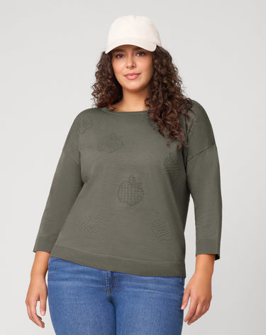 Apple Drop Shoulder Tunic Sweater