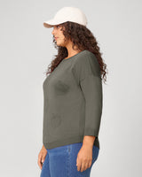 Apple Drop Shoulder Tunic Sweater