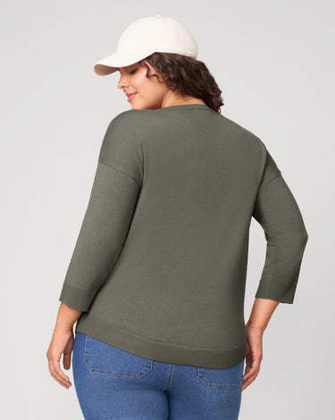 Apple Drop Shoulder Tunic Sweater