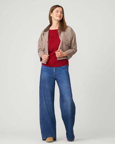 Apple Drop Shoulder Tunic Sweater