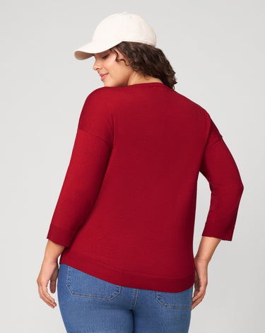 Apple Drop Shoulder Tunic Sweater