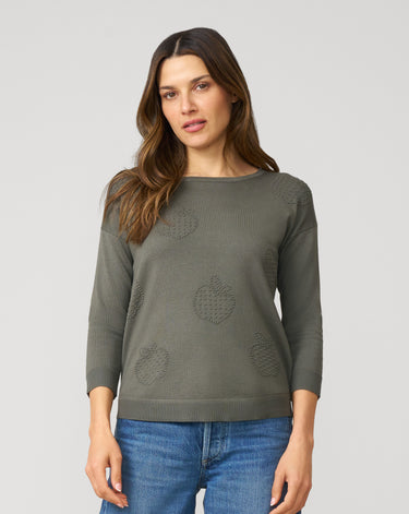Apple Drop Shoulder Tunic Sweater