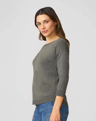 Apple Drop Shoulder Tunic Sweater
