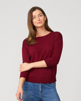 Wineglass Drop Shoulder Tunic Sweater