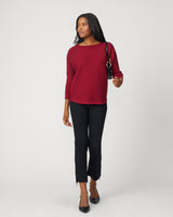 Ribbed Dolman Sweater with Hotfix Detail