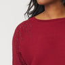 Ribbed Dolman Sweater with Hotfix Detail