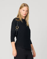 Ribbed Dolman Sweater with Hotfix Detail