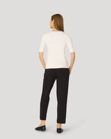 Elbow Sleeve Pick Stitch Trim Sweater