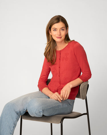 Cherry Stitch Button Cardigan