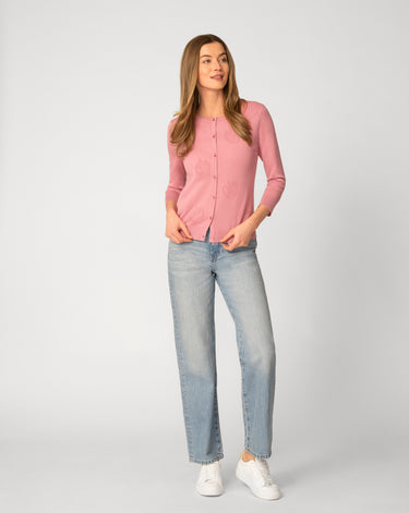 Strawberry Stitch Button Cardigan