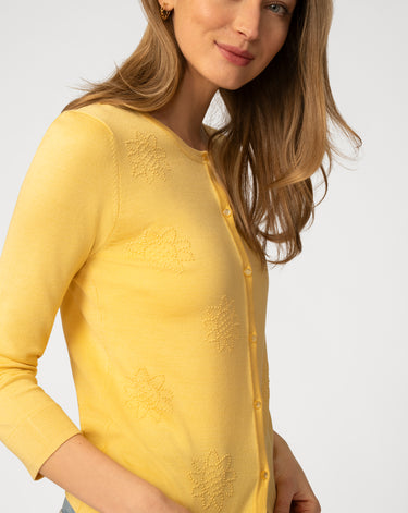 Sunflower Stitch Button Cardigan