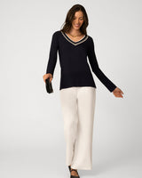 Varsity Trim V-Neck Sweater