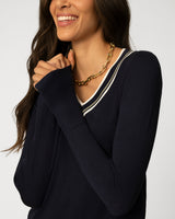 Varsity Trim V-Neck Sweater