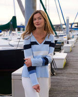 Texture Stripe V-Neck Sweater