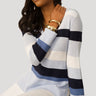 Texture Stripe V-Neck Sweater