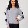 Cutout Sweater with Velvet Bow Accents