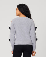 Cutout Sweater with Velvet Bow Accents