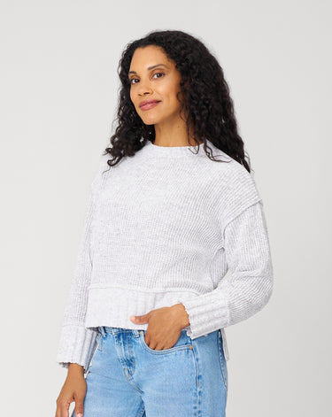 Cozy Relaxed Sweater with Soft Heathered Texture