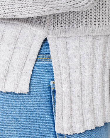 Cozy Relaxed Sweater with Soft Heathered Texture