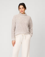 Cozy Relaxed Turtleneck Sweater with Soft Heathered Texture