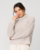 Cozy Relaxed Turtleneck Sweater with Soft Heathered Texture