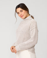 Cozy Relaxed Turtleneck Sweater with Soft Heathered Texture