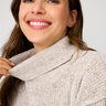 Cozy Relaxed Turtleneck Sweater with Soft Heathered Texture