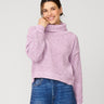 Cozy Relaxed Turtleneck Sweater with Soft Heathered Texture
