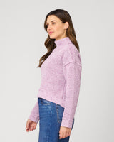 Cozy Relaxed Turtleneck Sweater with Soft Heathered Texture