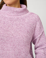 Cozy Relaxed Turtleneck Sweater with Soft Heathered Texture