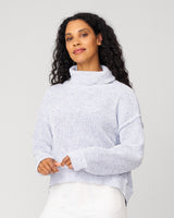 Cozy Relaxed Turtleneck Sweater with Soft Heathered Texture