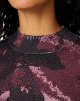 Abstract Mock Neck Sweater