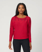 Floral Hotfix Dolman Sweater