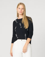 Champagne Flute Sweater with Hotfix Embellishments
