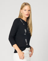 Champagne Flute Sweater with Hotfix Embellishments