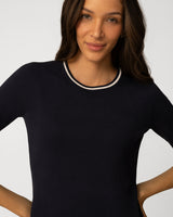 Contrast Rib Trim Sweater