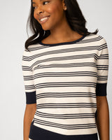 Stripe Boat Neck Sweater