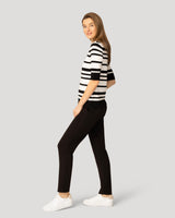 V-Neck Texture Stripe Sweater