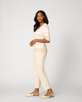 V-Neck Texture Stripe Sweater