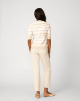 V-Neck Texture Stripe Sweater