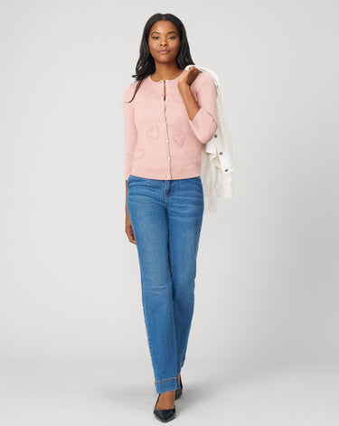 Textured Heart Knit Cardigan